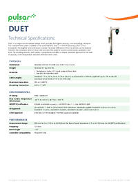 Thumbnail of document Data Sheet - DUET Dual Ultrasonic Echo Transducer